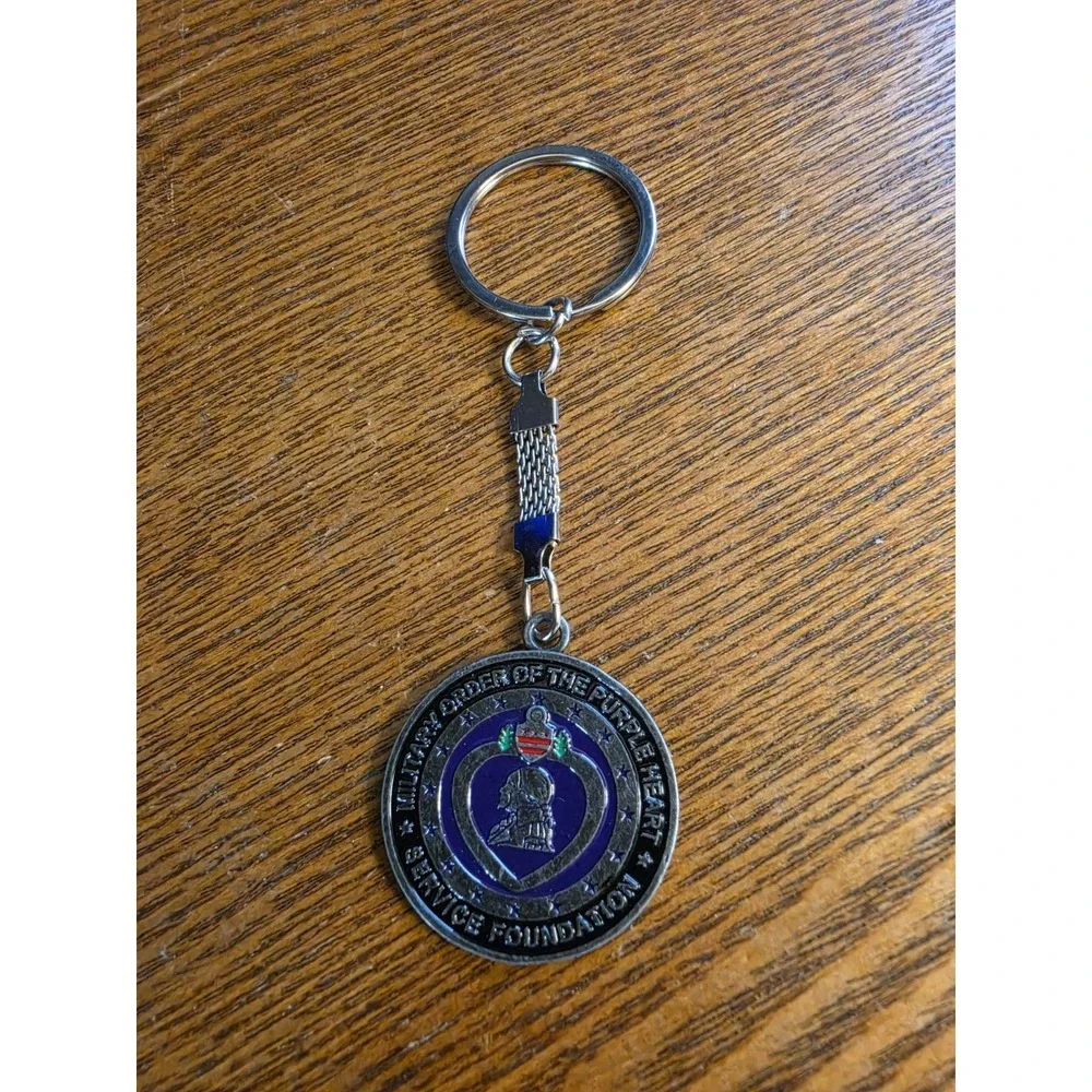 Military Order Of‎ The Purple Heart Service Foundation Metal Key Chain Ring